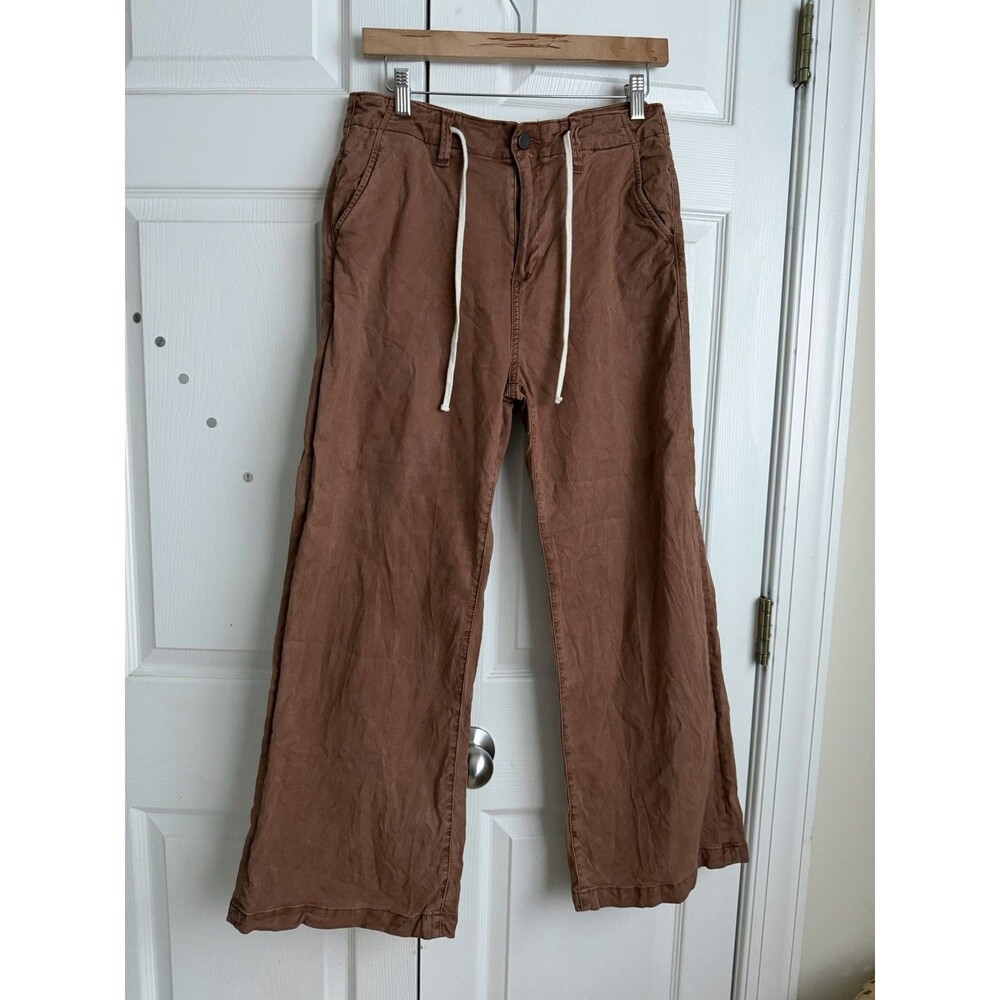PAIGE Size 29 Carly Wide Leg Pants Vintage Mocha Bisque Brown Drawstring